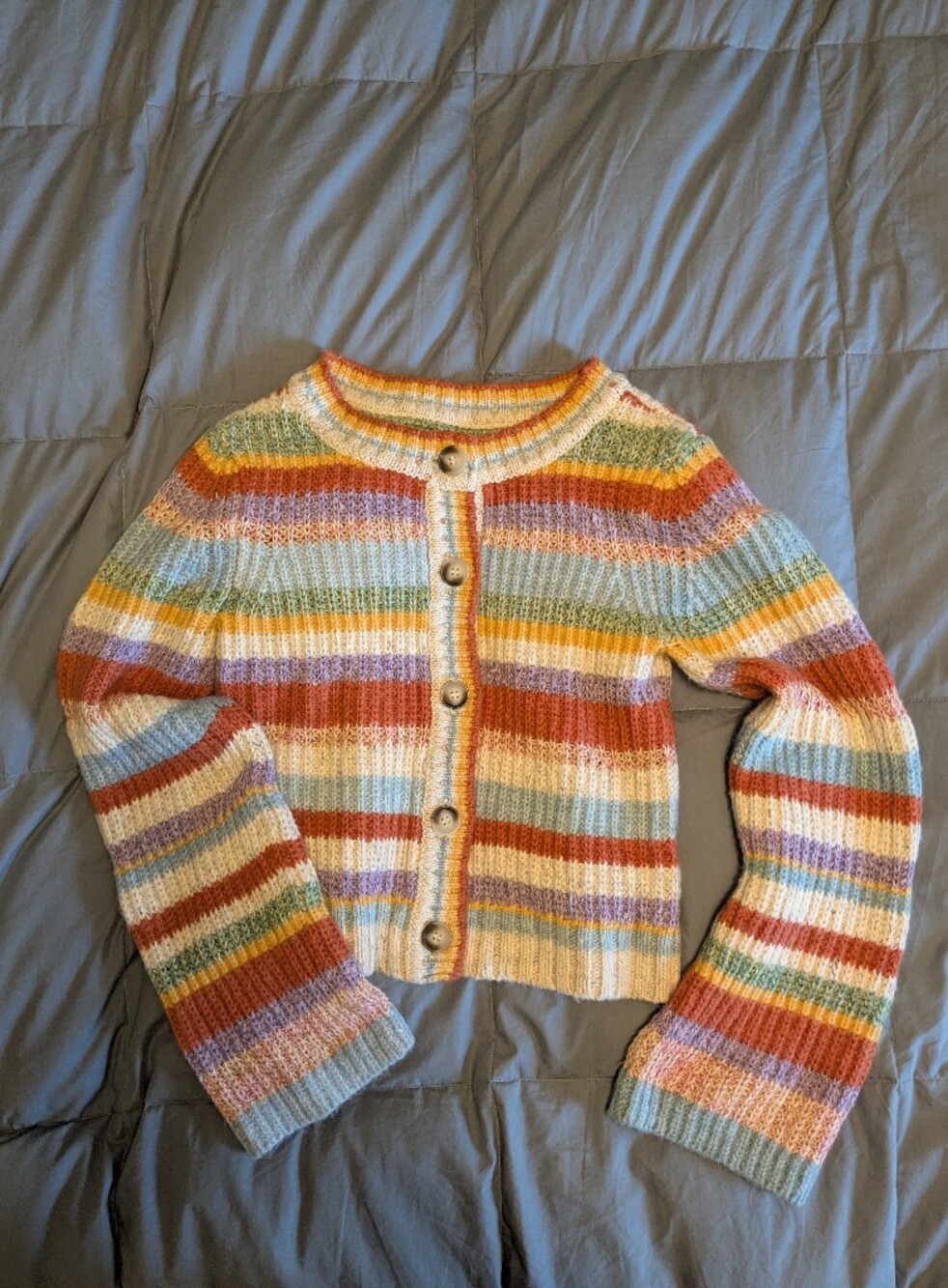 Anthropologie Pilcro Multicolor Striped Knit Cardigan Small NWoT